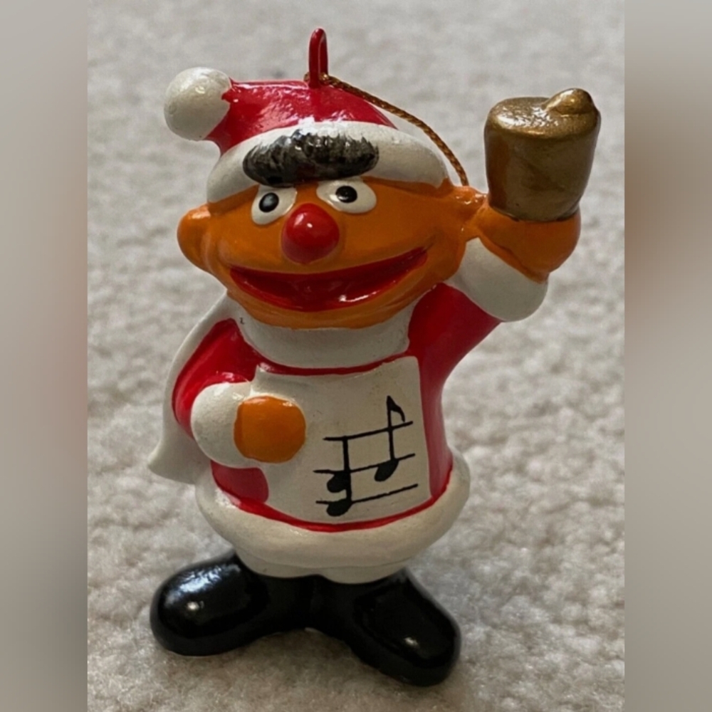 Ernie Caroling Vintage Christmas Ornament, Korea, 1971, 1980